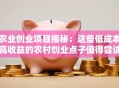 农业创业项目揭秘：这些低成本高收益的农村创业点子值得尝试