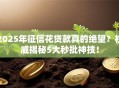 2025年征信花贷款真的绝望？权威揭秘5大秒批神技！