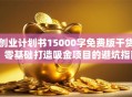 创业计划书15000字免费版干货：零基础打造吸金项目的避坑指南