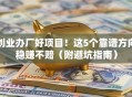 创业办厂好项目！这5个靠谱方向稳赚不赔（附避坑指南）