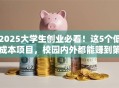 2025大学生创业必看！这5个低成本项目，校园内外都能赚到第一桶金