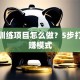 创业训练项目怎么做？5步打造稳赚模式