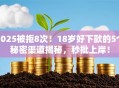 2025被拒8次！18岁好下款的5个秘密渠道揭秘，秒批上岸！
