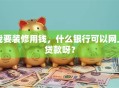 我要装修用钱，什么银行可以网上贷款呀？