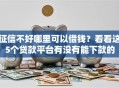征信不好哪里可以借钱？看看这5个贷款平台有没有能下款的