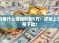 抖音什么借钱秒到5万！抓紧上车稳下款！