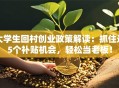 大学生回村创业政策解读：抓住这5个补贴机会，轻松当老板！