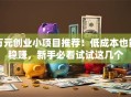 万元创业小项目推荐！低成本也能稳赚，新手必看试试这几个