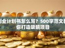 创业计划书怎么写？500字范文教你打造吸睛项目