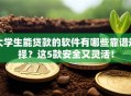 大学生能贷款的软件有哪些靠谱选择？这5款安全又灵活！