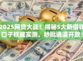 2025网贷大战！揭秘5大新借钱口子权威实测，秒批通道开放！