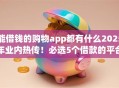 能借钱的购物app都有什么2025年业内热传！必选5个借款的平台有很多可以购买东西
