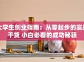 大学生创业指南：从零起步的实战干货 小白必看的成功秘籍