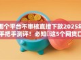 哪个平台不审核直接下款2025年手把手测评!必知这5个网贷口子不审核直接借钱 哪个平台不审核直接下款2025年手把手测评!必知这5个网贷口子不审核直接借钱