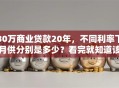 30万商业贷款20年，不同利率下月供分别是多少？看完就知道该还多少钱！
