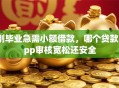 刚毕业急需小额借款，哪个贷款app审核宽松还安全
