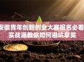 安徽青年创新创业大赛报名必看：实战派教你如何避坑拿奖