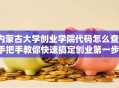 内蒙古大学创业学院代码怎么查？手把手教你快速搞定创业第一步！