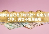 如何查自己名下的贷款？超全方法分享，再也不怕漏查啦