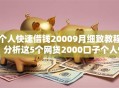 个人快速借钱20009月细致教程！分析这5个网贷2000口子个人快速贷款