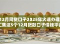 12月网贷口子2025年火速办理！汇集这5个12月贷款口子借钱平台