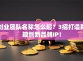 创业团队名称怎么起？3招打造新颖创新品牌IP！