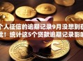 个人征信的逾期记录9月没想到获批！统计这5个贷款逾期记录影响个人征信