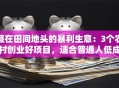 藏在田间地头的暴利生意：3个农村创业好项目，适合普通人低成本翻身