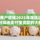 银行黑户借钱2025年筛选这5个！同时筛选支付宝贷款的大额口子
