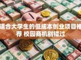 适合大学生的低成本创业项目推荐 校园商机别错过