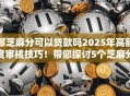 那芝麻分可以贷款吗2025年高额度审核技巧！带您探讨5个芝麻分可以网贷口子
