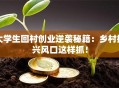 大学生回村创业逆袭秘籍：乡村振兴风口这样抓！