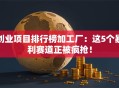 创业项目排行榜加工厂：这5个暴利赛道正被疯抢！