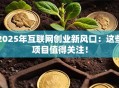 2025年互联网创业新风口：这些项目值得关注！