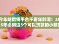 今年啥借钱平台不看年龄呢！2025年必用这5个可以贷款的小额贷款软件