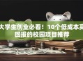 大学生创业必看！10个低成本高回报的校园项目推荐