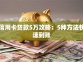 信用卡贷款5万攻略：5种方法快速到账