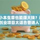 哎，小本生意也能赚大钱？这8个小创业项目太适合普通人了！