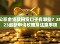公积金贷款网贷口子有哪些？2023最新申请攻略及注意事项