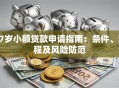 17岁小额贷款申请指南：条件、流程及风险防范