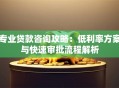 专业贷款咨询攻略：低利率方案与快速审批流程解析