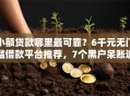 小额贷款哪里最可靠？6千元无门槛借款平台推荐，7个黑户呆账逾期能下的口子盘点