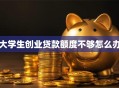 大学生创业贷款额度不够怎么办