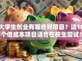 大学生创业有哪些好项目？这10个低成本项目适合在校生尝试！
