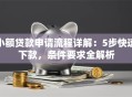 小额贷款申请流程详解：5步快速下款，条件要求全解析