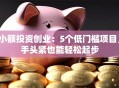 小额投资创业：5个低门槛项目，手头紧也能轻松起步