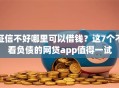 征信不好哪里可以借钱？这7个不看负债的网贷app值得一试