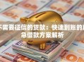 不需要征信的贷款：快速到账的应急借款方案解析