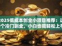 2025低成本创业小项目推荐：这8个冷门副业，小白也能轻松上手
