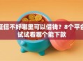 征信不好哪里可以借钱？8个平台试试看哪个能下款